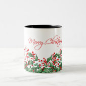Frohe Weihnachts-Tasse Zweifarbige Tasse (Mittel)