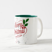 Frohe Weihnachts-Tasse Zweifarbige Tasse (VorderseiteRechts)