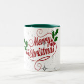 Frohe Weihnachts-Tasse Zweifarbige Tasse (Mittel)