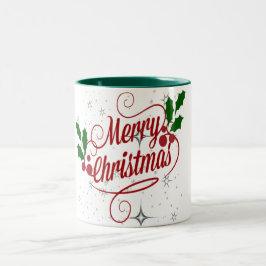 Frohe Weihnachts-Tasse Zweifarbige Tasse