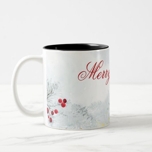 Frohe Weihnachts-Tasse Zweifarbige Tasse (Links)