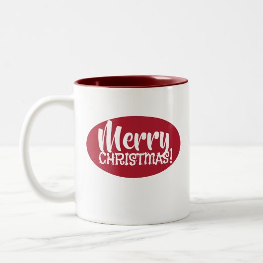 Frohe Weihnachts-Tasse Zweifarbige Tasse (Links)