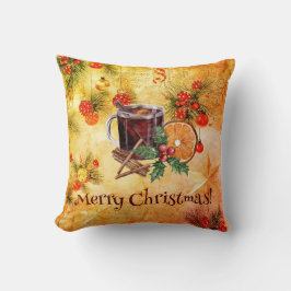 Frohe Weihnachts Tea Cup Orange Berry Cinnamon Kissen