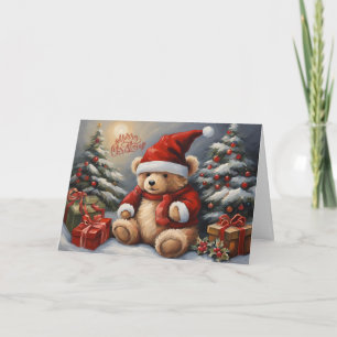 Frohe Weihnachts-Teddybär, Geschenke, Dekorationen Karte