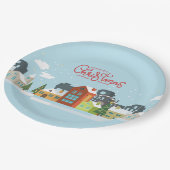 Frohe Weihnachts-Teller | Feiertag Pappteller (Schrägansicht)