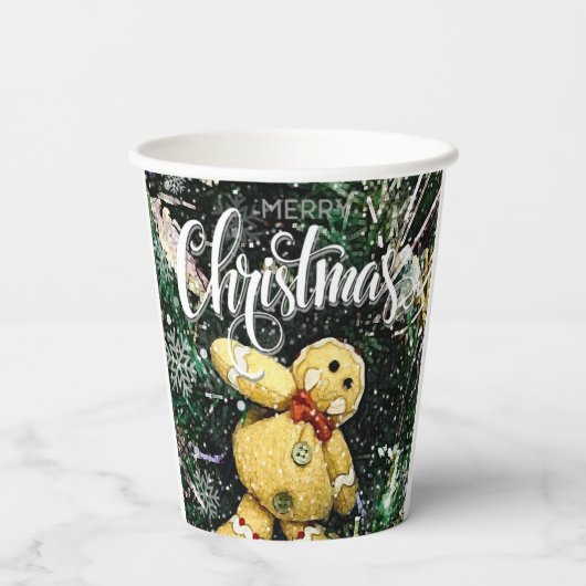 Frohe Weihnachts-Teller Pappbecher (Rückseite)