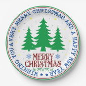 Frohe Weihnachts-Teller Pappteller (Vorderseite)