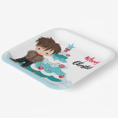 Frohe Weihnachts-Teller Pappteller (Gewinkelt)