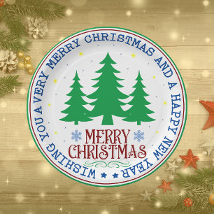 Frohe Weihnachts-Teller Pappteller