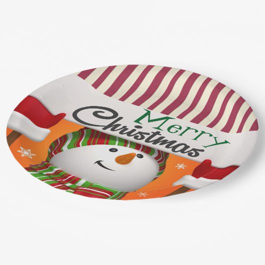 Frohe Weihnachts-Teller Pappteller (Schrägansicht)