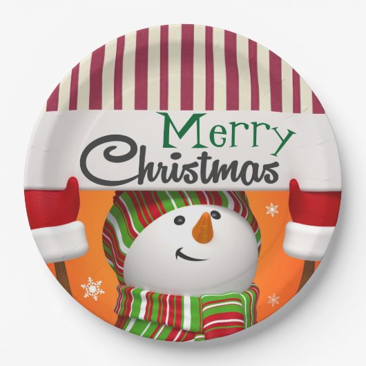 Frohe Weihnachts-Teller Pappteller (Vorderseite)