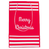 Frohe Weihnachts-Text Classic Red White Template Mittlere Geschenktüte (Vorderseite)