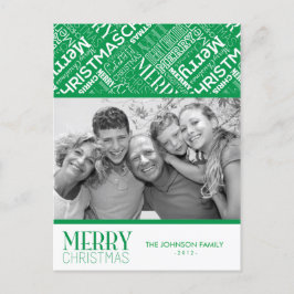 Frohe Weihnachts-Text-Design Foto-Karte Feiertagspostkarte