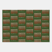 Frohe Weihnachts Text Gruß Red & Green Muster Geschenkpapier Set (Vorderseite 2)
