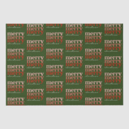 Frohe Weihnachts Text Gruß Red & Green Muster Seidenpapier