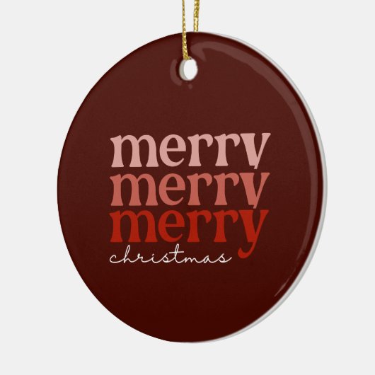 Frohe Weihnachts Text Gruß Red Keramik Ornament (Links)