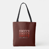 Frohe Weihnachts Text Gruß Red Tasche (Rückseite)
