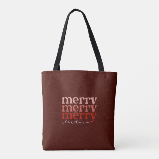 Frohe Weihnachts Text Gruß Red Tasche (Rückseite)