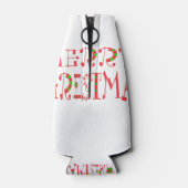 Frohe Weihnachts-Text-Muster Design: Festive Kunst Flaschenkühler (Rückseite)