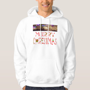 Frohe Weihnachts-Text-Muster Design: Festive Kunst Hoodie