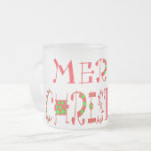 Frohe Weihnachts-Text-Muster Design: Festive Kunst Mattglastasse (Vorderseite Links)