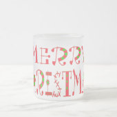 Frohe Weihnachts-Text-Muster Design: Festive Kunst Mattglastasse (Mittel)