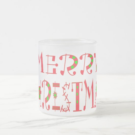 Frohe Weihnachts-Text-Muster Design: Festive Kunst Mattglastasse (Mittel)