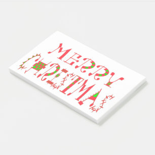 Frohe Weihnachts-Text-Muster Design: Festive Kunst Post-it Klebezettel