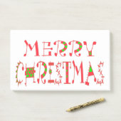 Frohe Weihnachts-Text-Muster Design: Festive Kunst Post-it Klebezettel (Auf Schreibtisch)