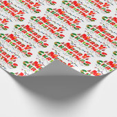 Frohe Weihnachts-Text-Muster Geschenkpapier (Ecke)