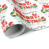 Frohe Weihnachts-Text-Muster Geschenkpapier (Rolleneckpunkt)