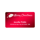 Frohe Weihnachts Text rot Handgeschriebenes Script Adressaufkleber (Vorne)