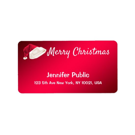 Frohe Weihnachts Text rot Handgeschriebenes Script Adressaufkleber (Vorne)