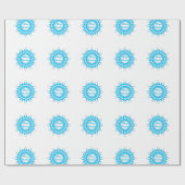 Frohe Weihnachts-Text rund Rahmen Snowflake blau m Geschenkpapier (Flach)