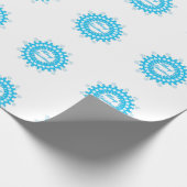 Frohe Weihnachts-Text rund Rahmen Snowflake blau m Geschenkpapier (Ecke)