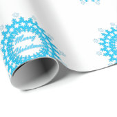 Frohe Weihnachts-Text rund Rahmen Snowflake blau m Geschenkpapier (Rolleneckpunkt)