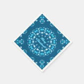 Frohe Weihnachts-Text rund Rahmen Snowflake blau m Serviette (Ecke)