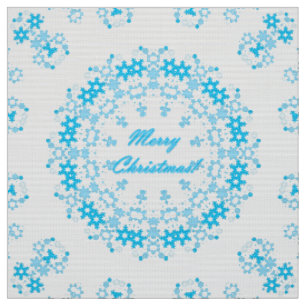 Frohe Weihnachts-Text rund Rahmen Snowflake blau m Stoff