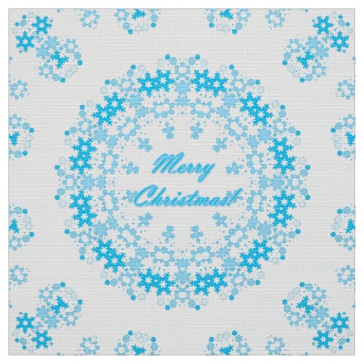 Frohe Weihnachts-Text rund Rahmen Snowflake blau m Stoff (Muster)