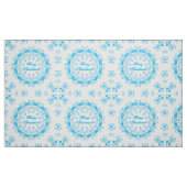 Frohe Weihnachts-Text rund Rahmen Snowflake blau m Stoff (Fat Quarter (45,7 x 55,9 cm))