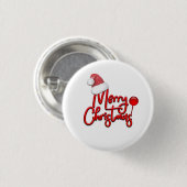 Frohe Weihnachts-Text Santa Cap Button (Vorne & Hinten)
