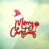 Frohe Weihnachts-Text Santa Cap  Fensteraufkleber (Blatt 3)