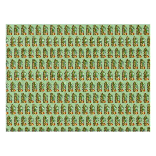 Frohe Weihnachts-Text Typografie mit Glocken Tischdecke (Vorderseite (Horizontal))