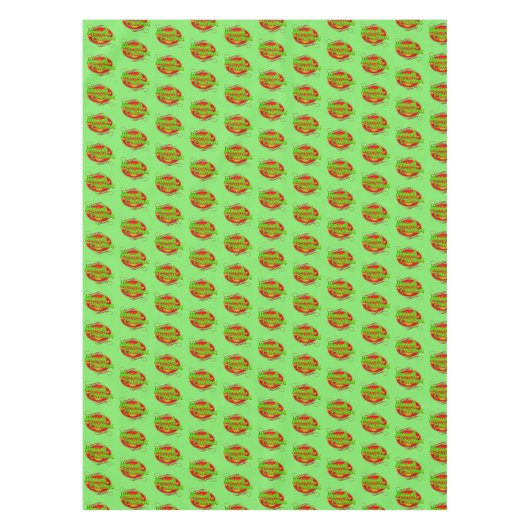 Frohe Weihnachts Text Typografie Red Green & Tree Tischdecke (Vorderseite)