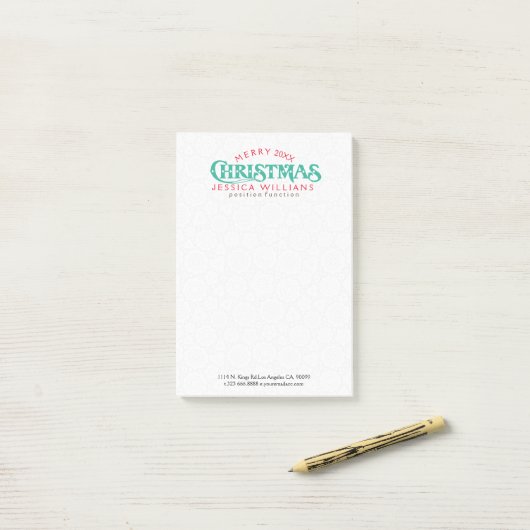 Frohe Weihnachts-Textgestaltung Post-it Klebezettel (Auf Schreibtisch)