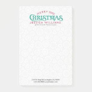 Frohe Weihnachts-Textgestaltung Post-it Klebezettel