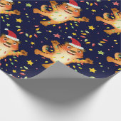 Frohe Weihnachts Tiger Santa Wrapping Papier Geschenkpapier (Ecke)