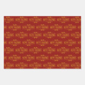Frohe Weihnachts Tipografie Wrapping Paper Sheets Geschenkpapier Set (Vorderseite 3)