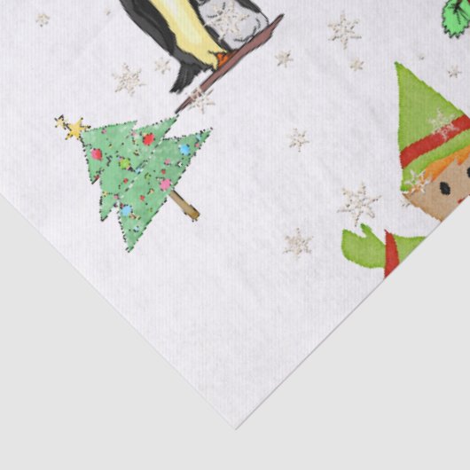 Frohe Weihnachts-Tissue Snowman Penguin Seidenpapier (Detail)