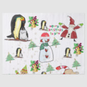 Frohe Weihnachts-Tissue Snowman Penguin Seidenpapier (Vorderseite)